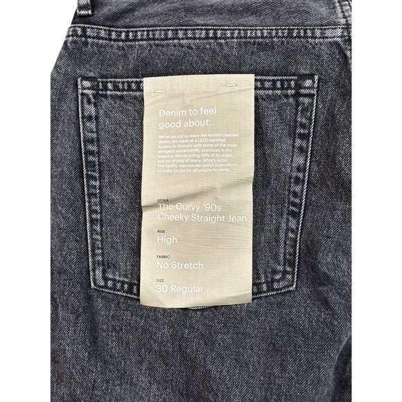 Everlane The Curvy 90s Cheeky Jean Washed Black Size 30 Regular Button fly - Picture 3 of 15